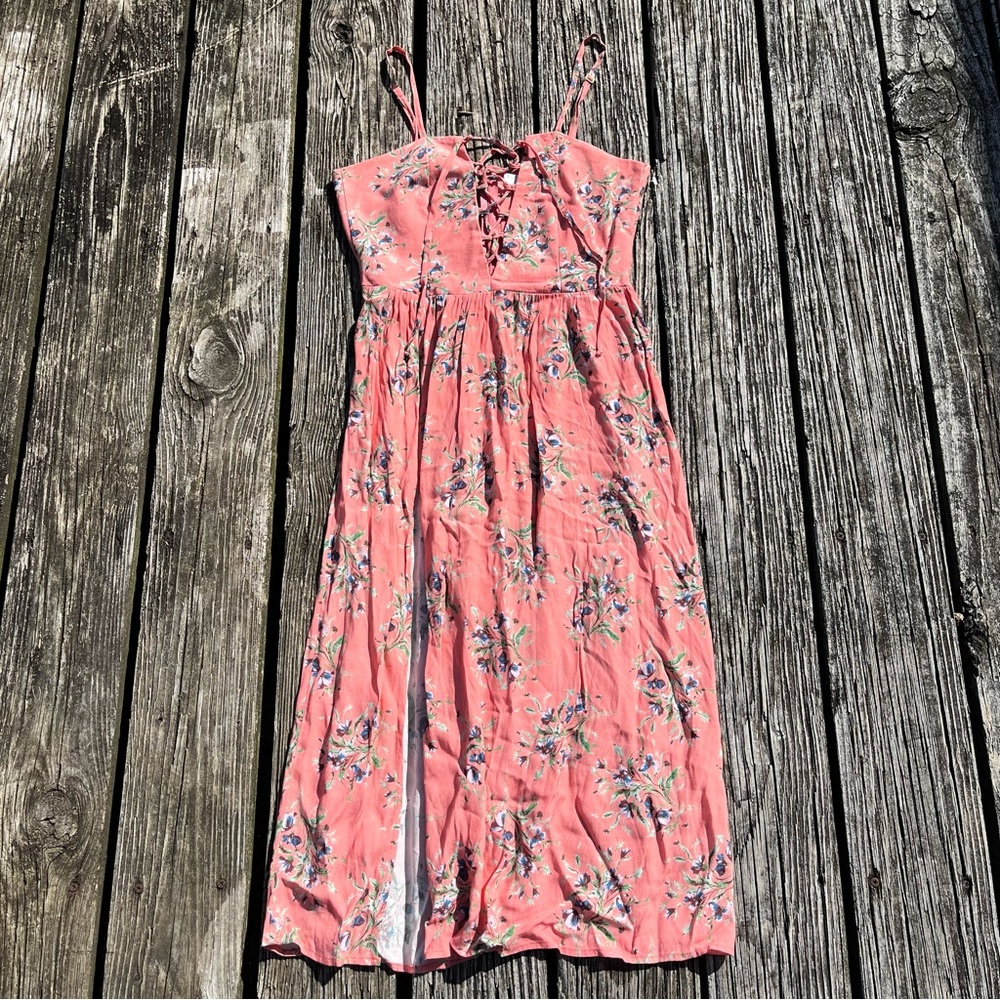 Flynn Skye | Peach Floral Corset Sundress